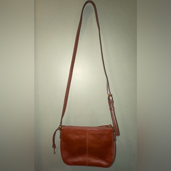 Fossil Farrah Leather Crossbody Bag Brown Like New - Picture 10 of 10